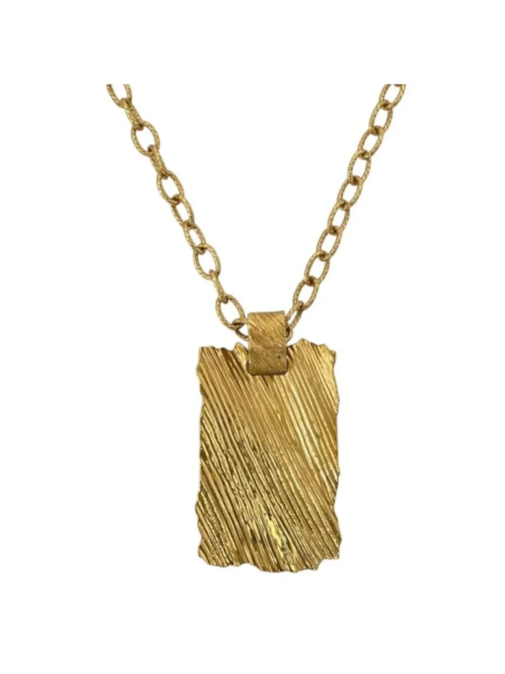 Gucci Pendant Interlocking G Plate Metal Gold Necklace